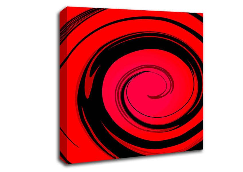 Red Liquid Swirl Canvas Wall Art