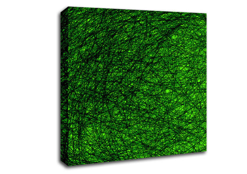 Space Matter Green Canvas Wall Art