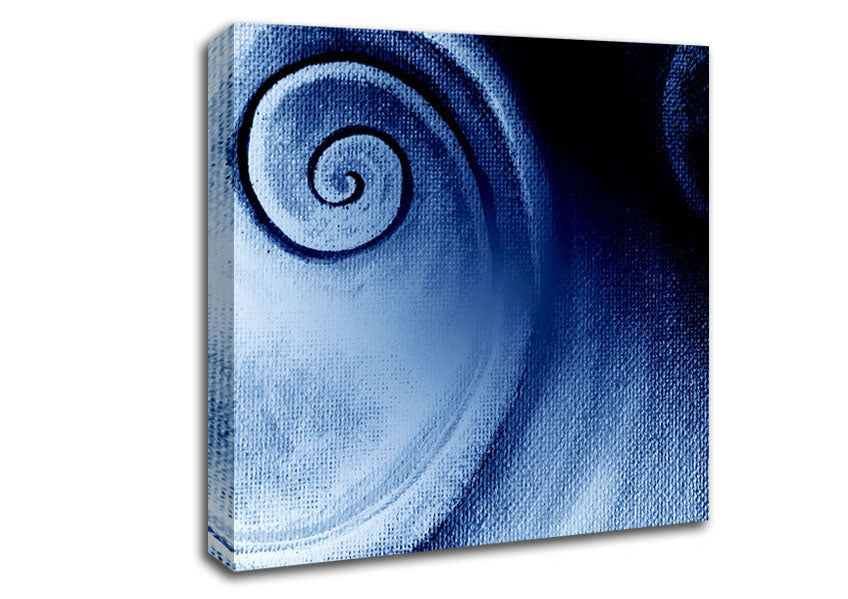 Steel Blue Swirl Canvas Wall Art