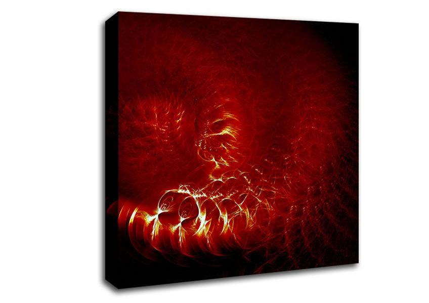 Time Tunnel Vibrant Red Canvas Wall Art