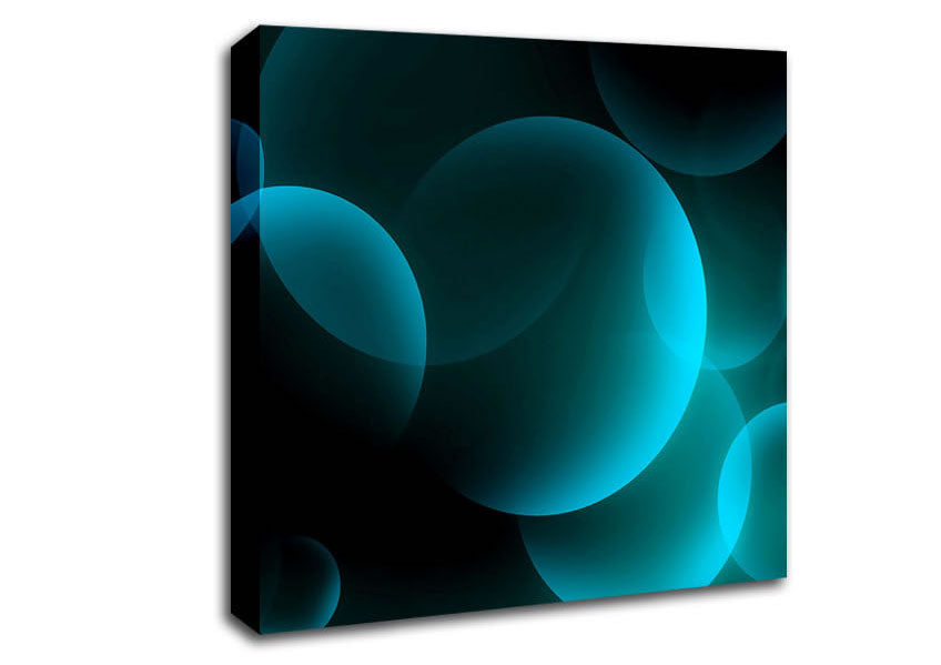 Turquoise Big Bubbles Canvas Wall Art