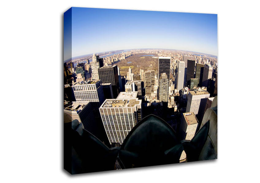 Birds Eye View Of New York City From Above Canvas Wall Art