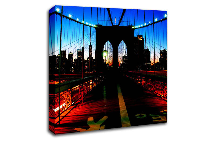 Brooklyn Bridge Red Cast Canvas Wall Art