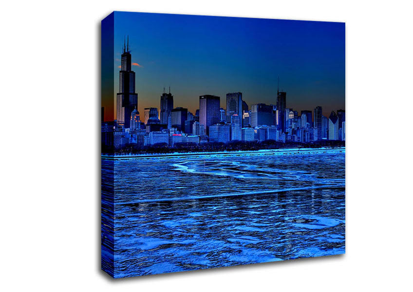 Chicago Ice Blue Waters Canvas Wall Art