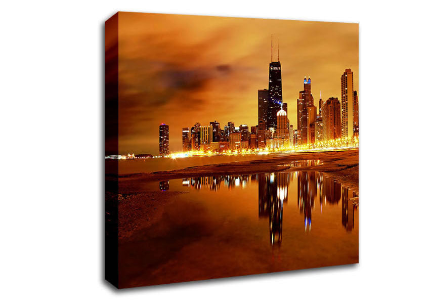 Chicago Late Evening Canvas Wall Art