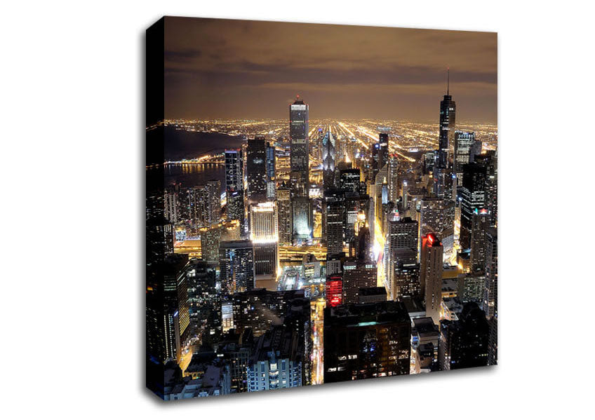 Chicago Skyline Nights Canvas Wall Art