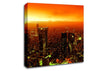 Orange Misty City Canvas Wall Art