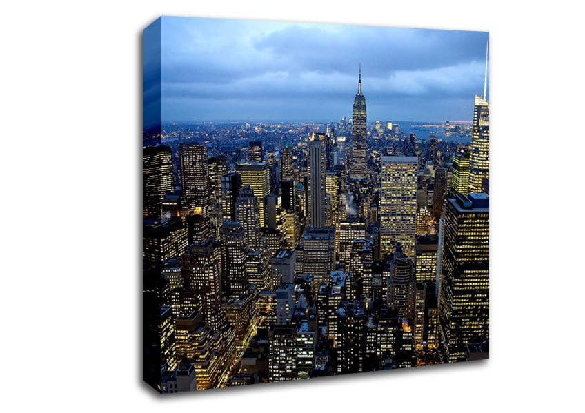 City Night Lights Canvas Wall Art