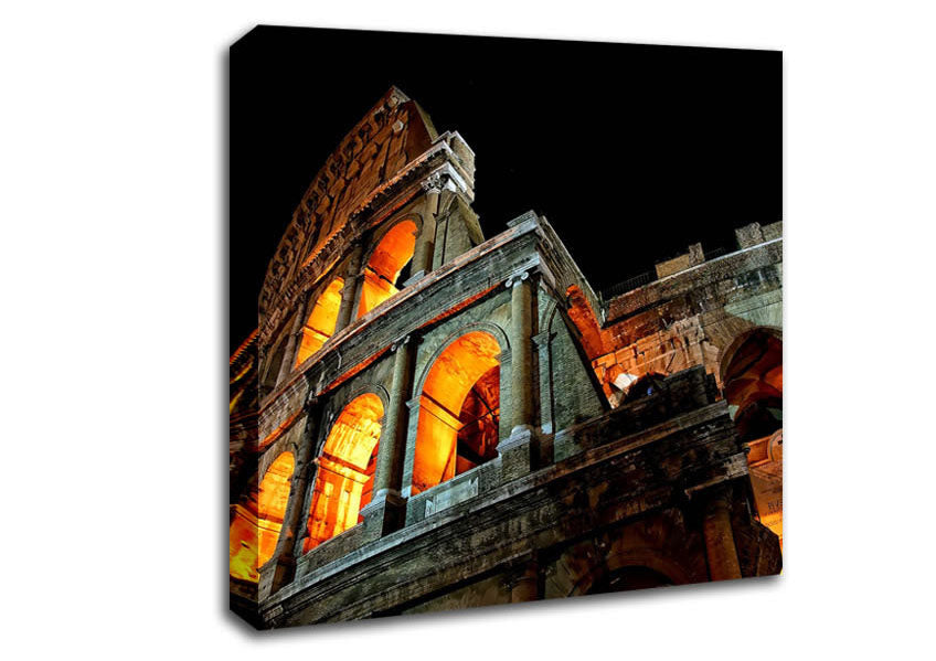 Colosseum At Night Canvas Wall Art