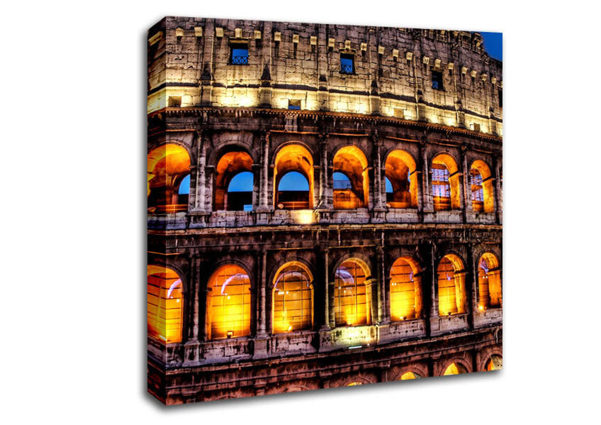 Colosseum Night Lights Canvas Wall Art