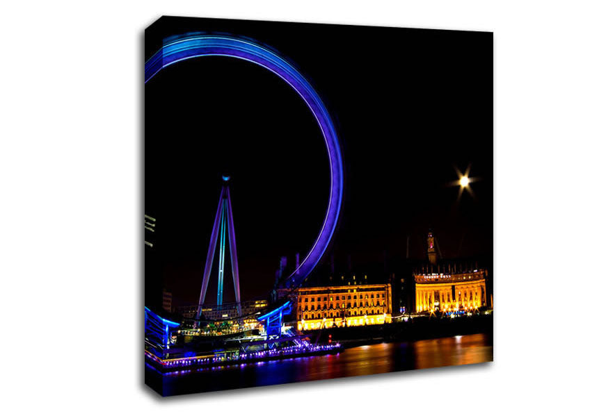 London Eye Blues In London Canvas Wall Art