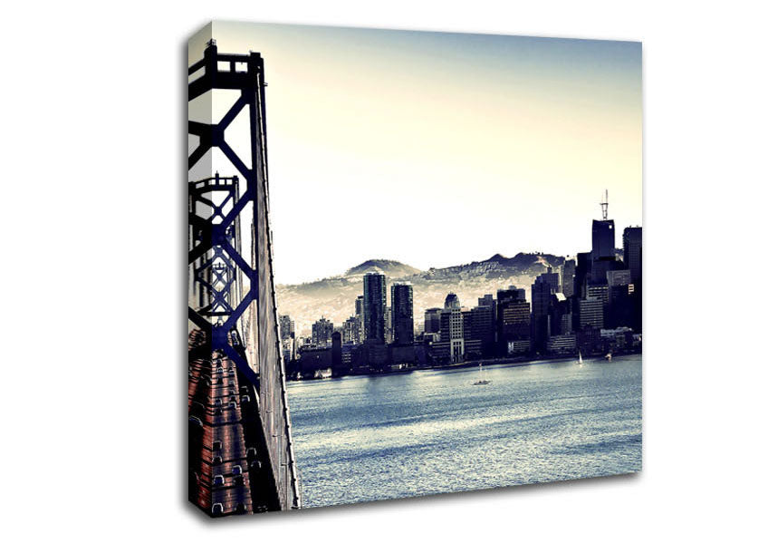 Intersection On Bay Bridge Canvas Wall Art
