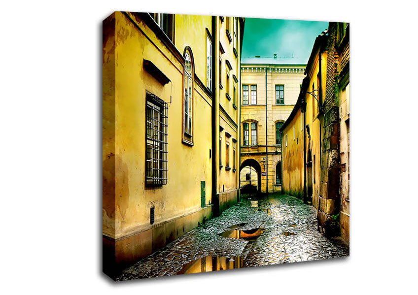 Italian Walkways Rain Canvas Wall Art