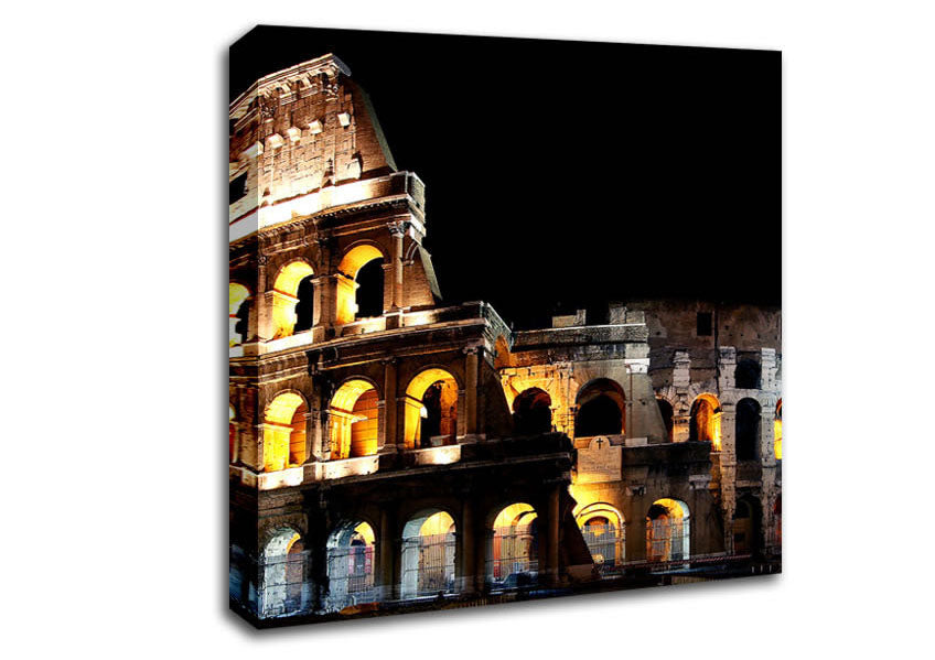 Lights Of The Colosseum Canvas Wall Art