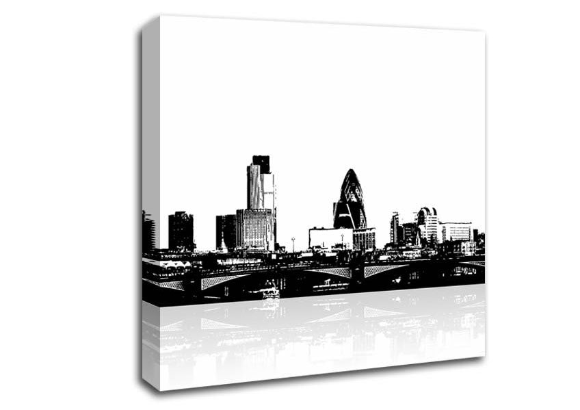 London City Waters B n W Canvas Wall Art