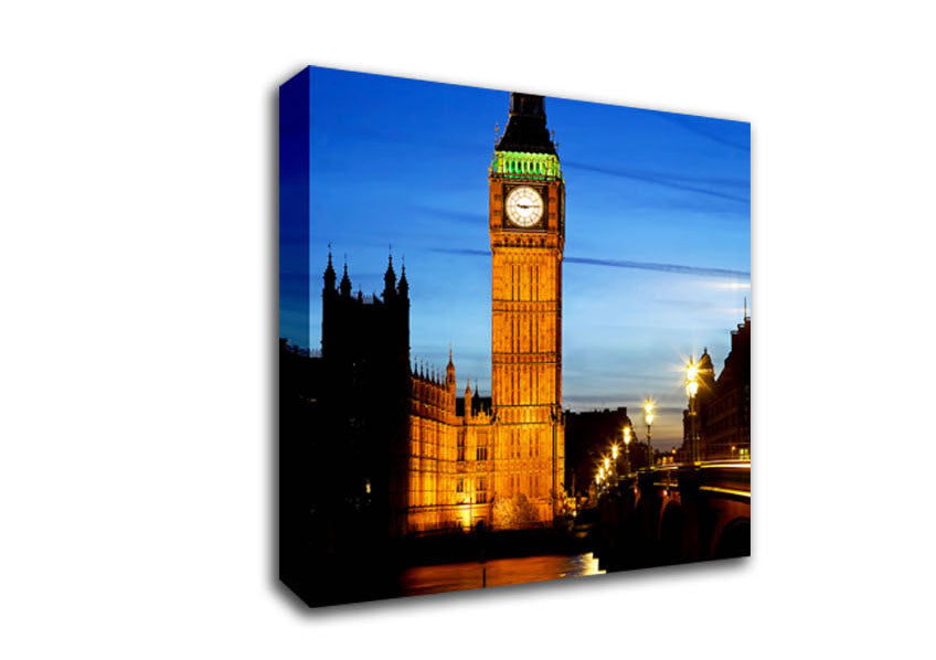 London Thames Reflection Of Big Ben Canvas Wall Art