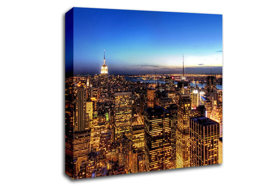 New York At Dusk Canvas Wall Art