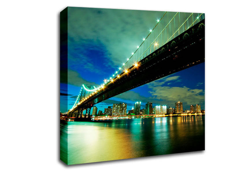 New York Brooklyn Bridge From Below Canvas Wall Art