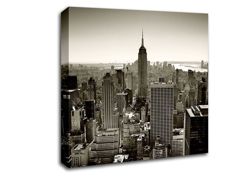 New York City Roof Tops Sepia Canvas Wall Art