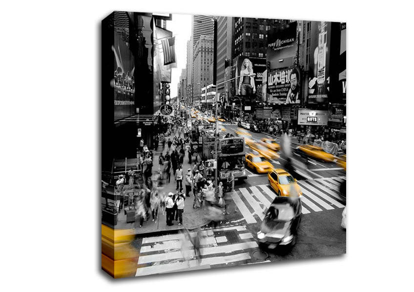 New York City Taxi Blur Canvas Wall Art