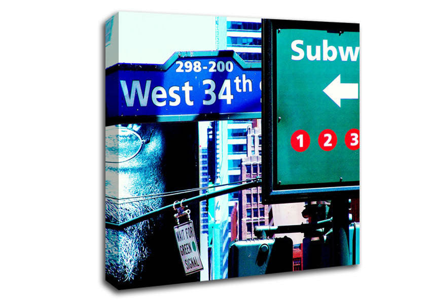 New York City West 34Th Street Canvas Wall Art