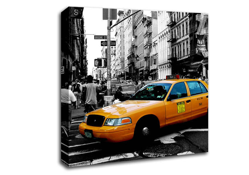 New York City Yellow Cab Crossing Canvas Wall Art