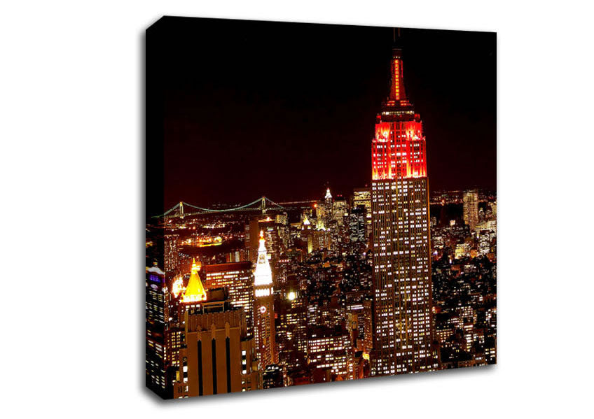 New York Empire State Red Top Canvas Wall Art