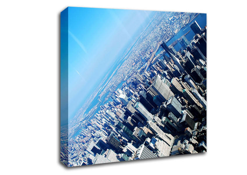 New York From The Plane Canvas Wall Art