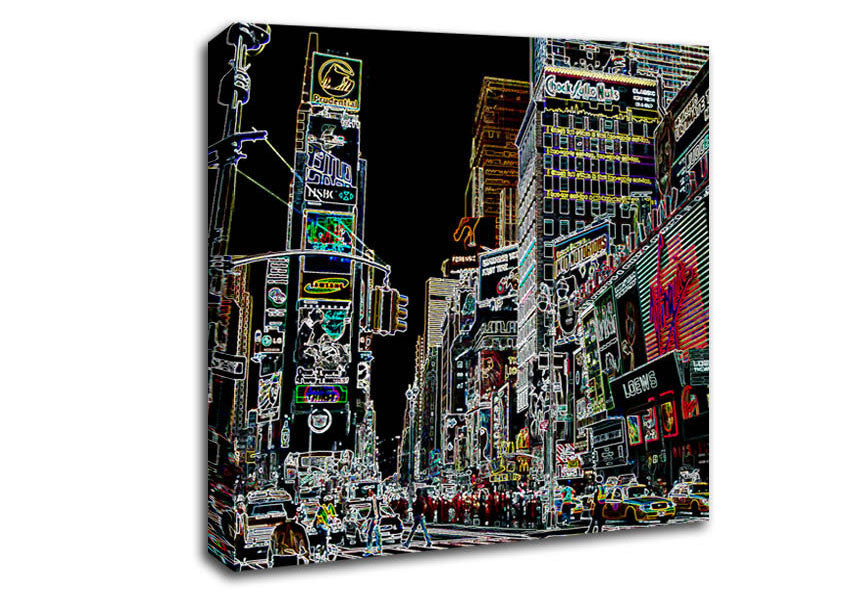 New York Times Square Psychedelic Canvas Wall Art