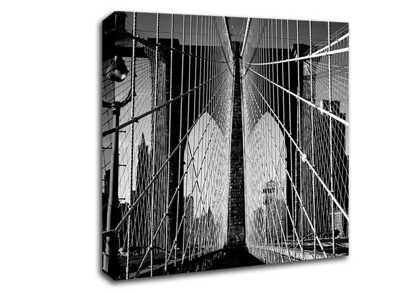 NYC Brooklyn Bridge Architect B n W Canvas Wall Art