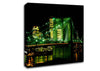 Nyc Brooklyn Bridge Green Hue Canvas Wall Art