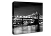 NYC Night Bridge B n W Canvas Wall Art