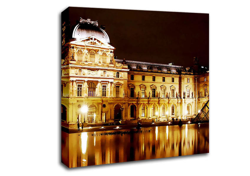 Paris The Louvre Lights At Night Canvas Wall Art