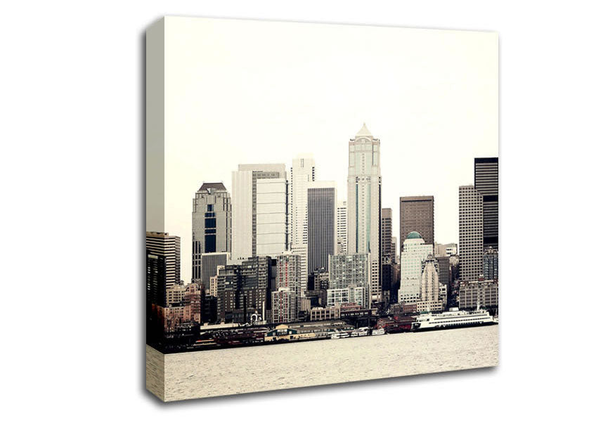 Seattle As Seen From Elliot Bay Canvas Wall Art