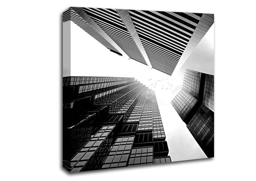 Skyscrapers In Black And White Canvas Wall Art