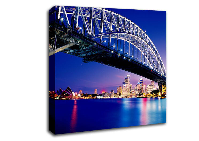 Sydney Harbour Bridge Blue Night Canvas Wall Art
