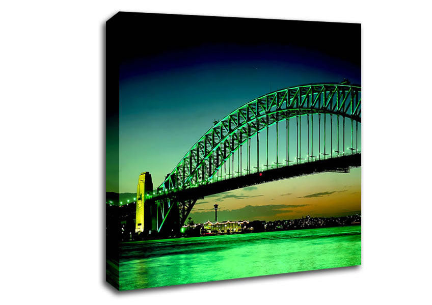 Sydney Harbour Bridge Green Cast Canvas Wall Art