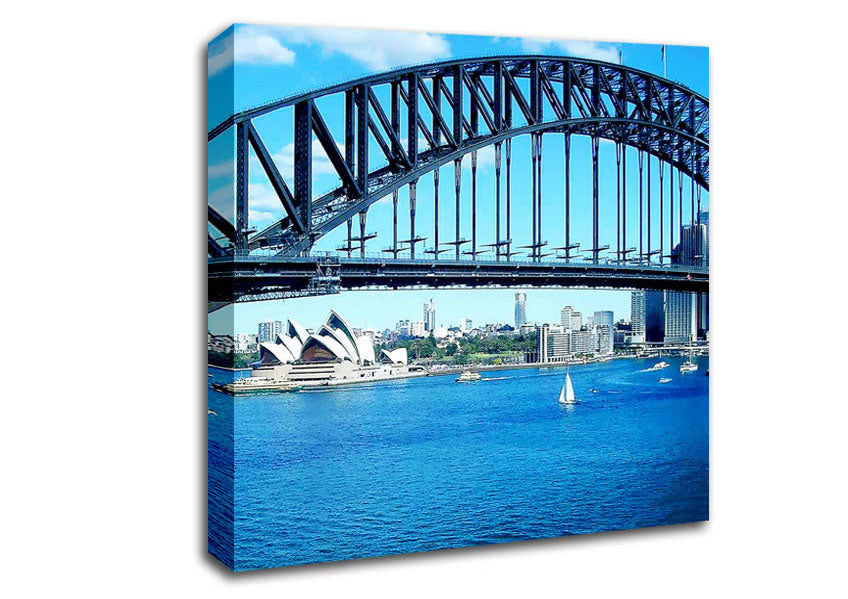 Sydney Harbour Bridge Opera House View Colour Canvas Wall Art