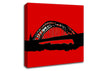 Sydney Harbour Bridge Retro Red Canvas Wall Art
