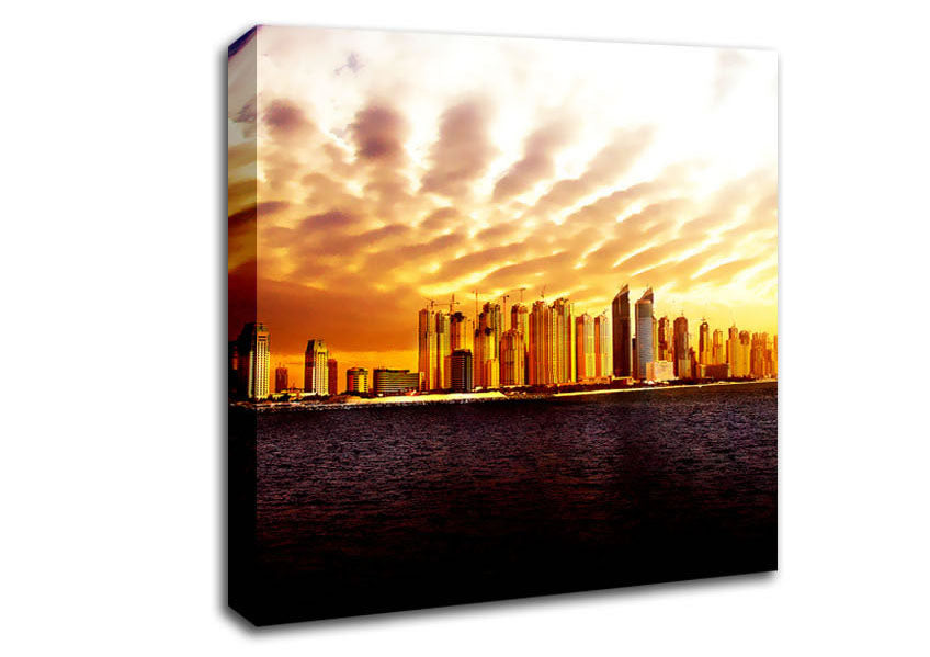 The Golden City Canvas Wall Art
