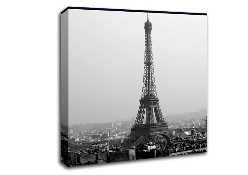 Tower Eiffel Black And White Canvas Wall Art