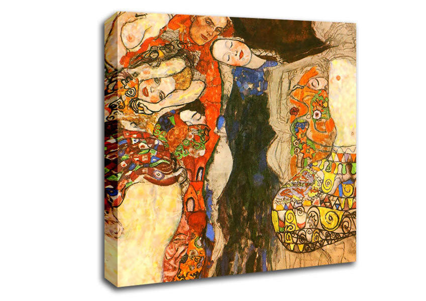 Klimt Adorn The Bride With Veil And Wreath Canvas Wall Art