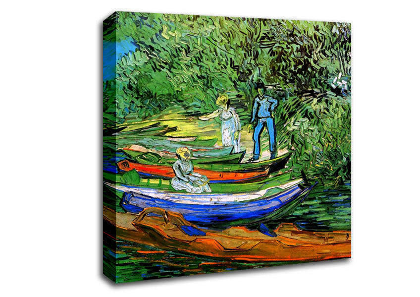 Van Gogh Bank Of The Oise At Auvers Canvas Wall Art