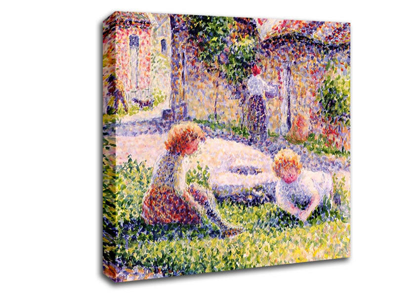 Pissarro Children On A Farm Canvas Wall Art
