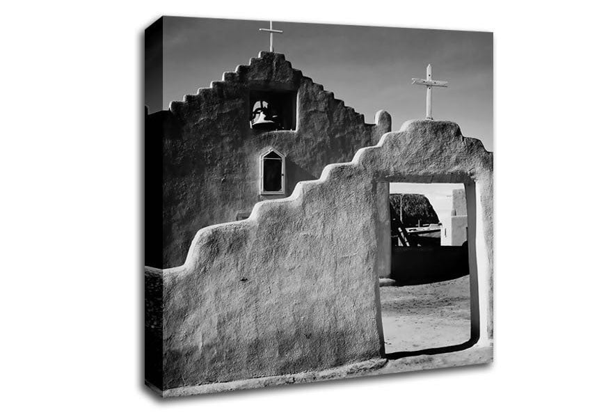 Ansel Adams Church In Taos Pueblo New Mexico 2 Canvas Wall Art