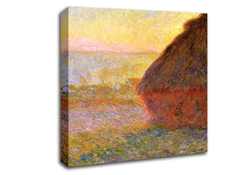 Claude Monet Gray stacks 1 Canvas Wall Art