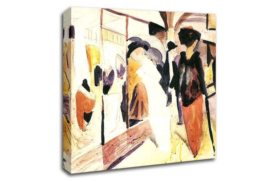 August Macke Fashion Shop Porch Canvas Wall Art