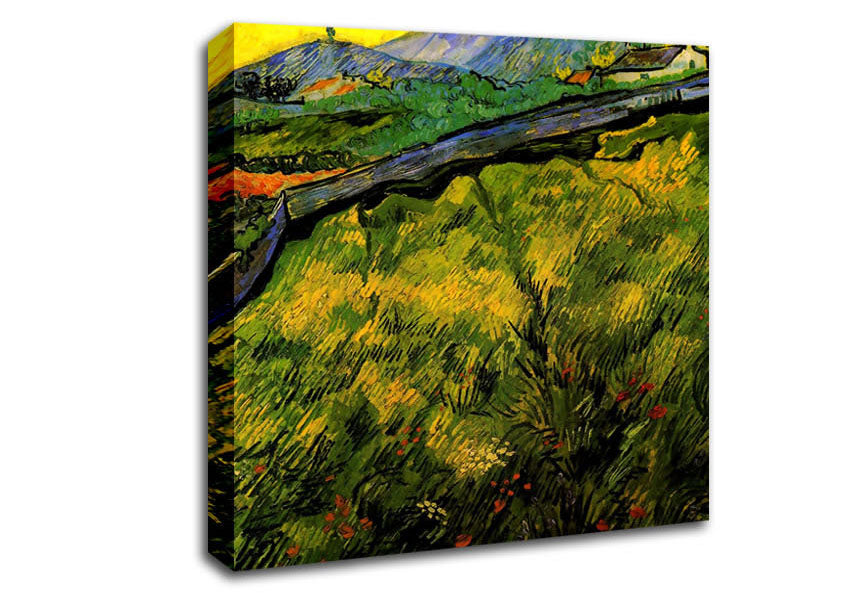 Van Gogh Field Of Spring Wheat At Sunrise Canvas Wall Art