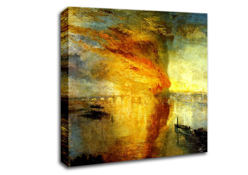 Joseph Mallord Turner Fire At The Parliament Building In 1834 Canvas Wall Art