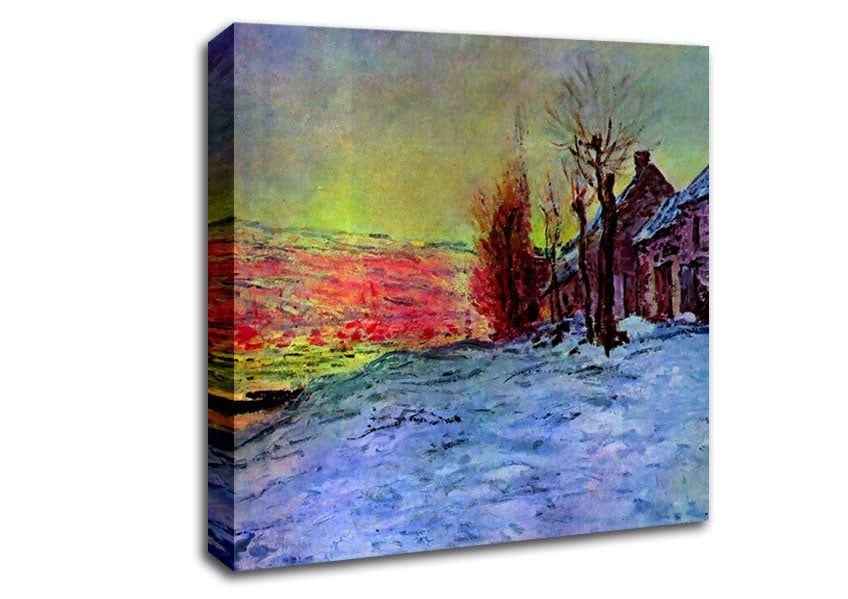 Monet Lava Court Sunshine And Snow Canvas Wall Art